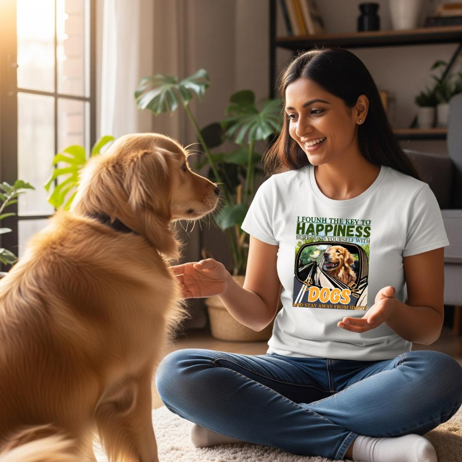Golden Retriever Car Ride T-Shirt | Funny Dog Lover Humor Tee